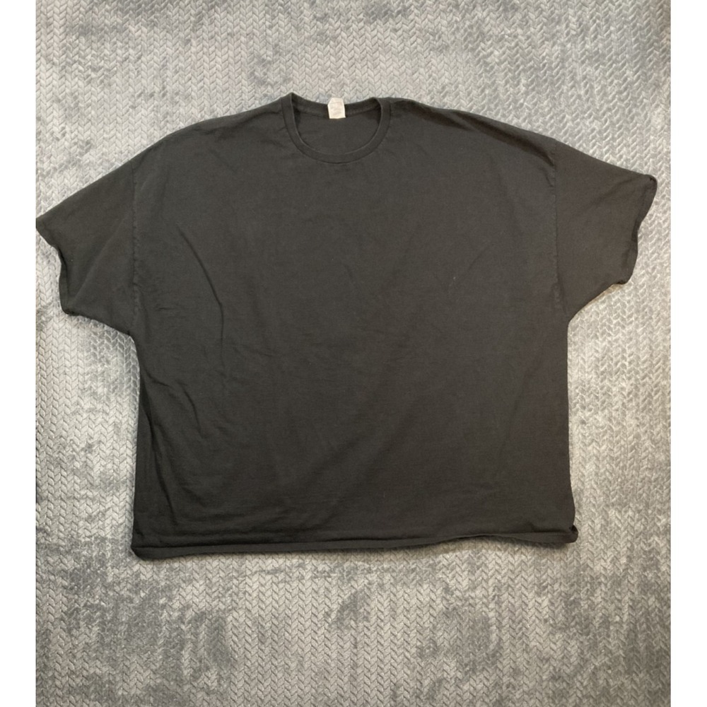 Men's 6XL Short Sleeve Basic Crew Neck 100% Cotton T-Shirts Blank Black Solid